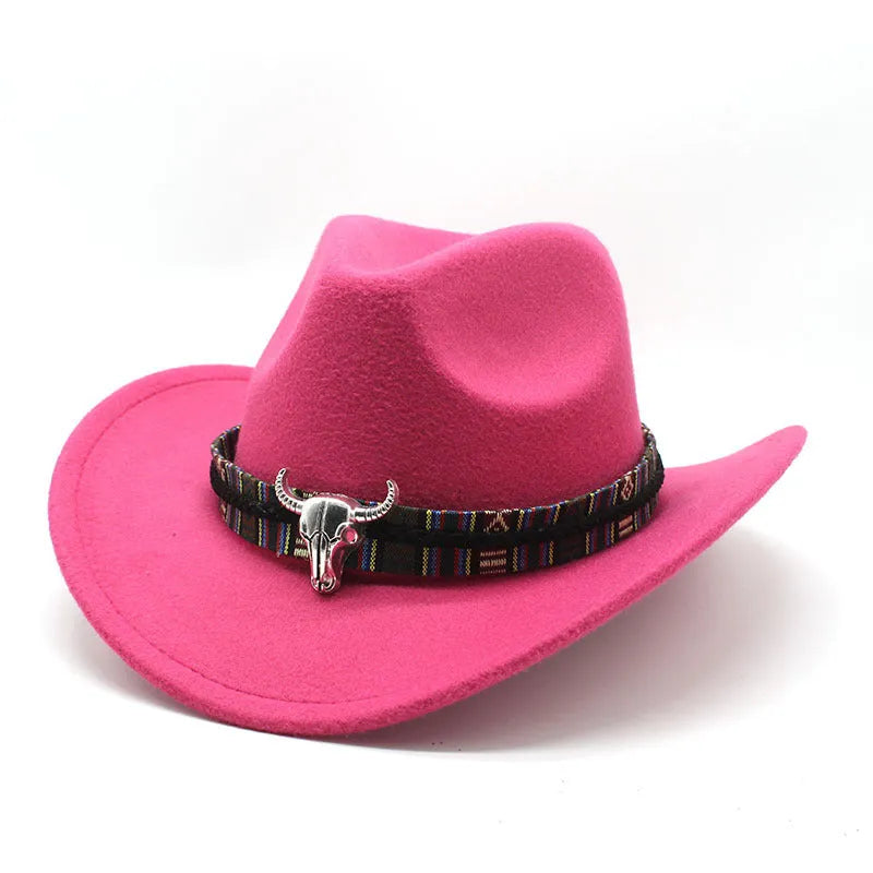 Western cowboy hat with bell crown in multiple colour options on a neutral background.