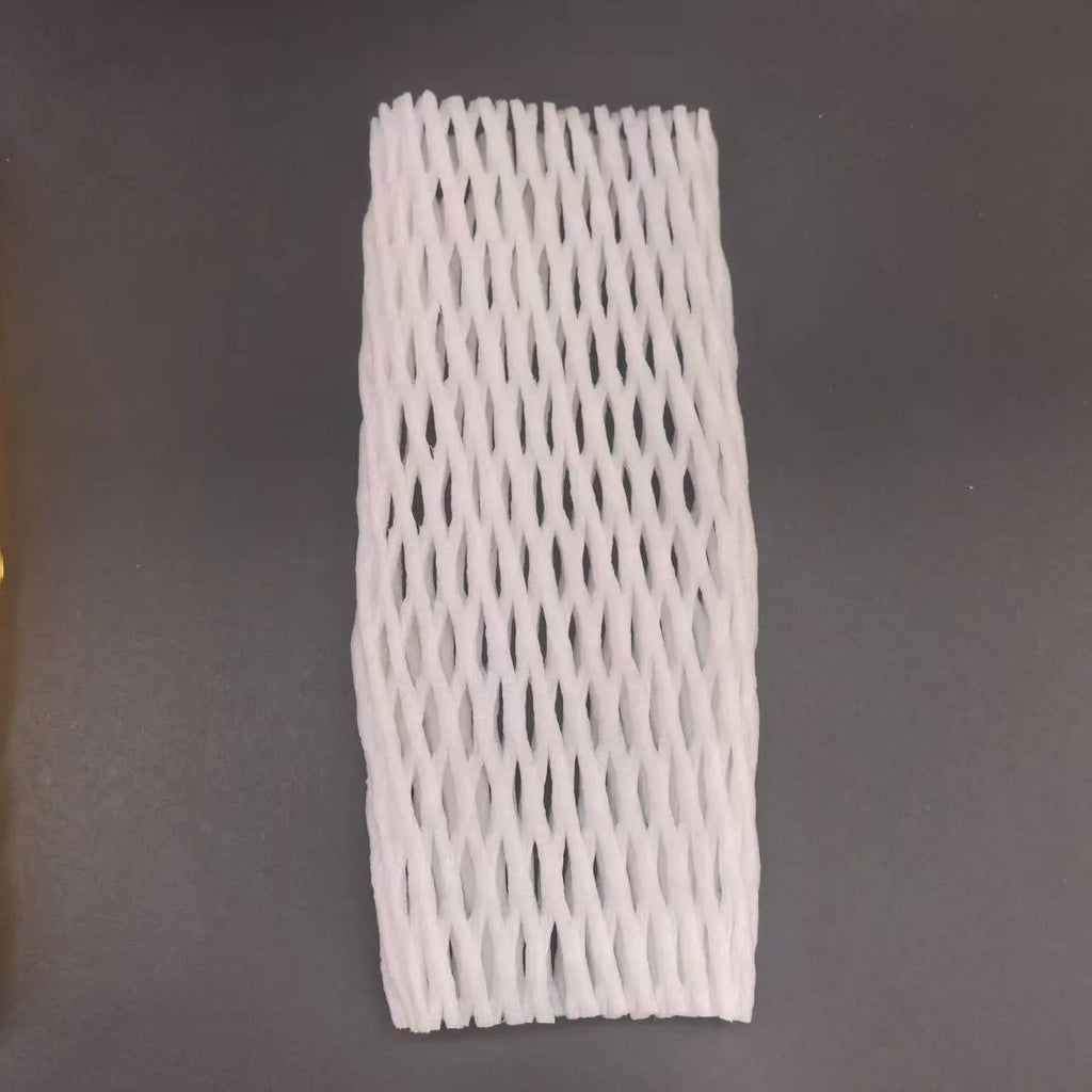 White foam fruit net cover protective case showing shockproof material and multiple size options