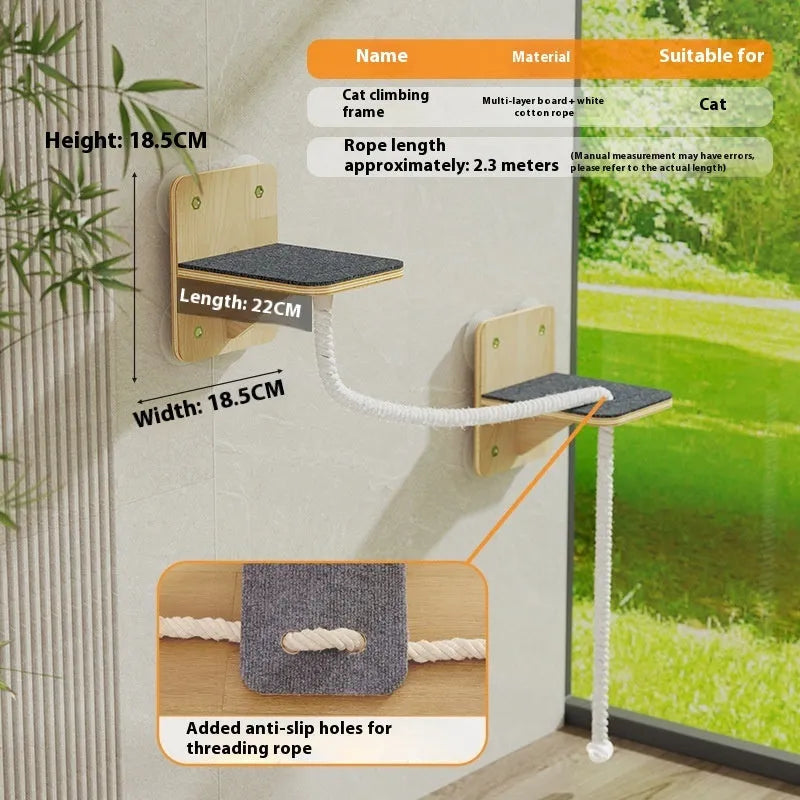 Cat climbing frame with sisal scratching surface in space capsule, square column, or cat head design options