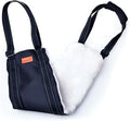 Portable dog sling supporting hind legs, with adjustable reflective straps and soft lining.