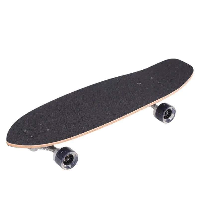 White maple wooden street scooter showing 31-inch length and natural wood deck