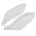 Pair of black and transparent ABS plastic side wing windshield covers for Harley-Davidson Touring motorcycle.