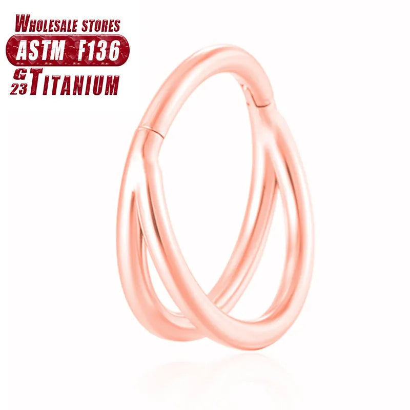 Titanium alloy nose ring body piercing jewellery with diamond treatment in multiple colour finishes