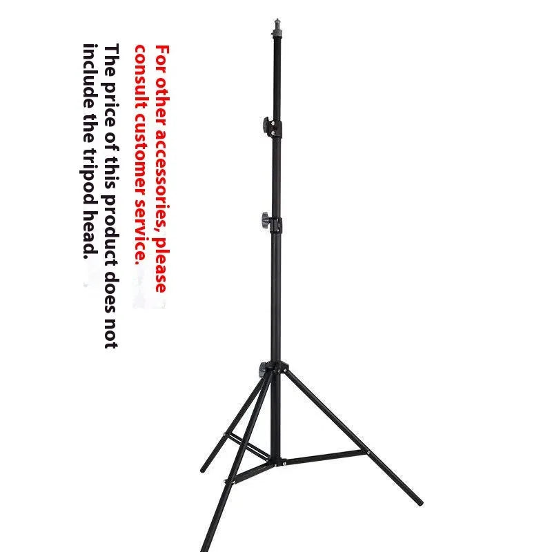 Frosted tripod light floor stand with mobile phone holder attached, carbon steel construction