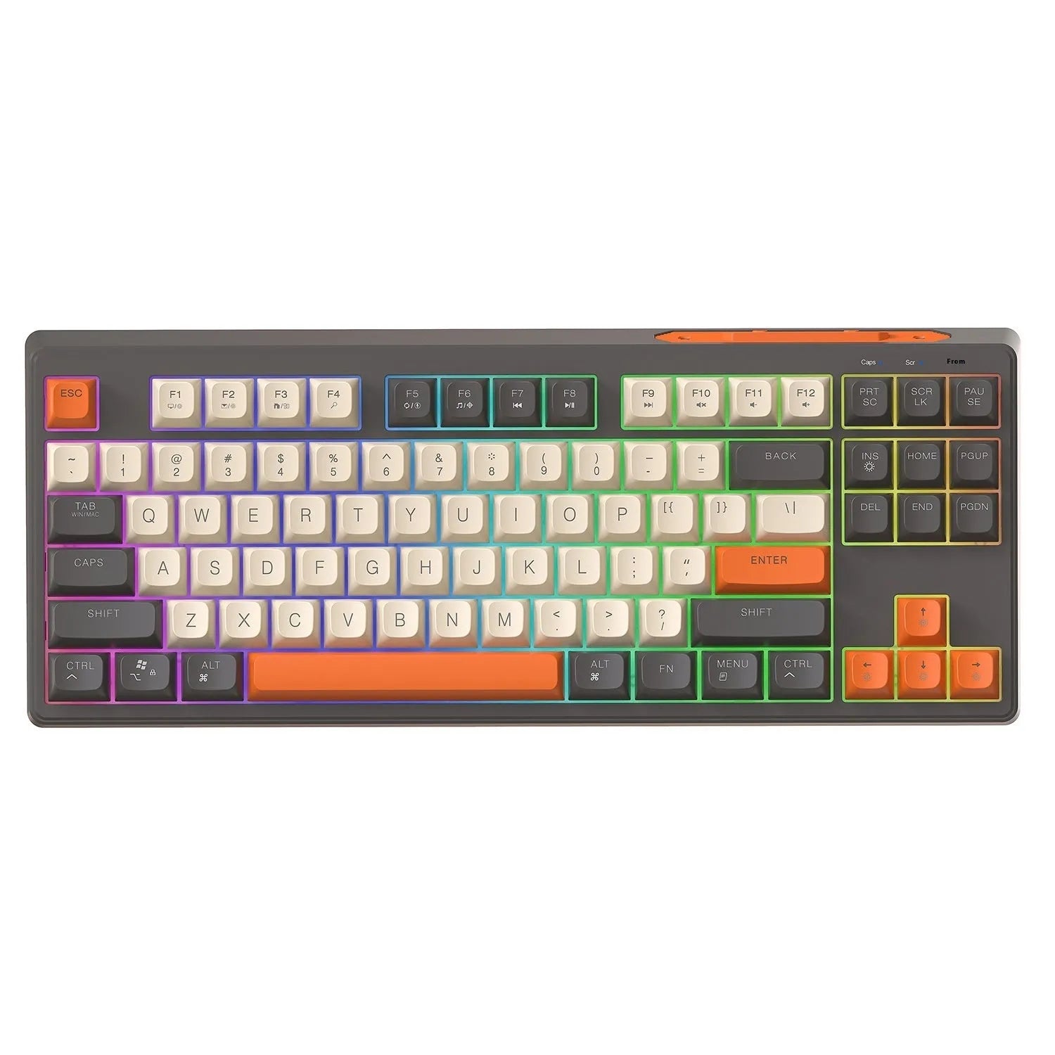 Free Wolf M87 wireless Bluetooth dual-mode keyboard in compact 38cm ABS plastic design