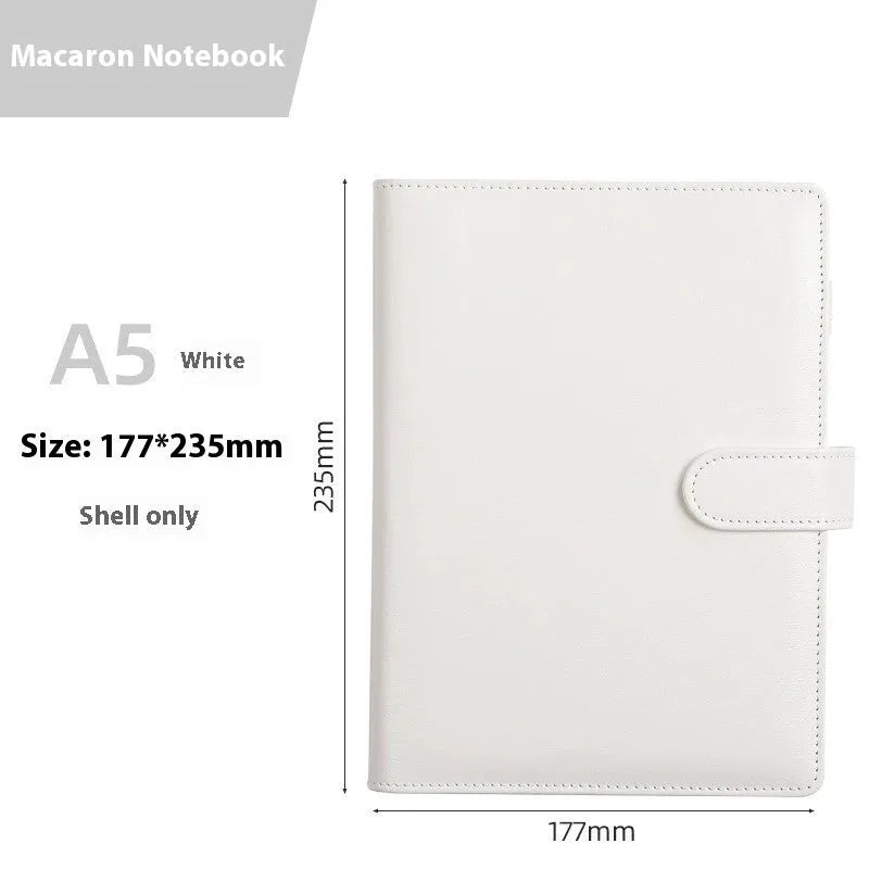 A5 PU leather notebook shell with zipper closure in solid colour options