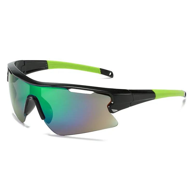Windproof outdoor cycling sunglasses shown in black frame with grey lens option.