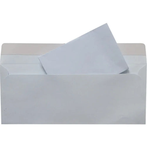 Blue anti-opening self-adhesive confidential envelope measuring 105mm by 240mm