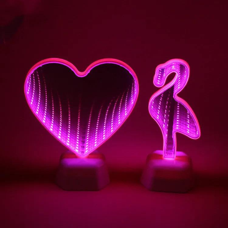 Double-sided LED love tunnel light with rose red illumination measuring 16cm tall