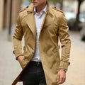 Plus size men's casual jacket with lapel collar in army green colour showing side seam pockets