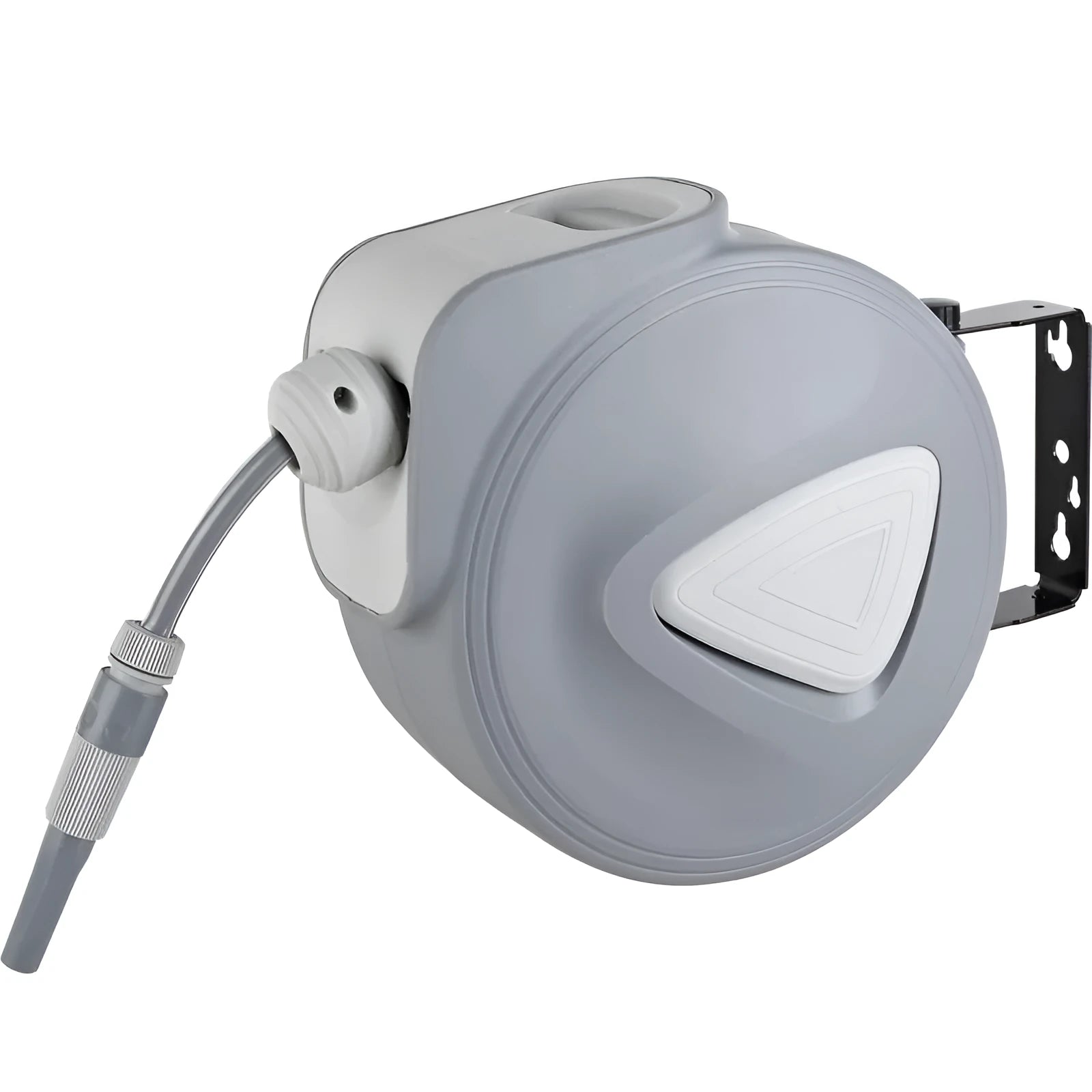 Automatic retractable hose reel with PVC housing for 10 metre water pipe storage