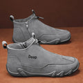 Octopus labor protection non-slip leather shoes black MS73 high-top round toe rubber sole for men sizes 39-44