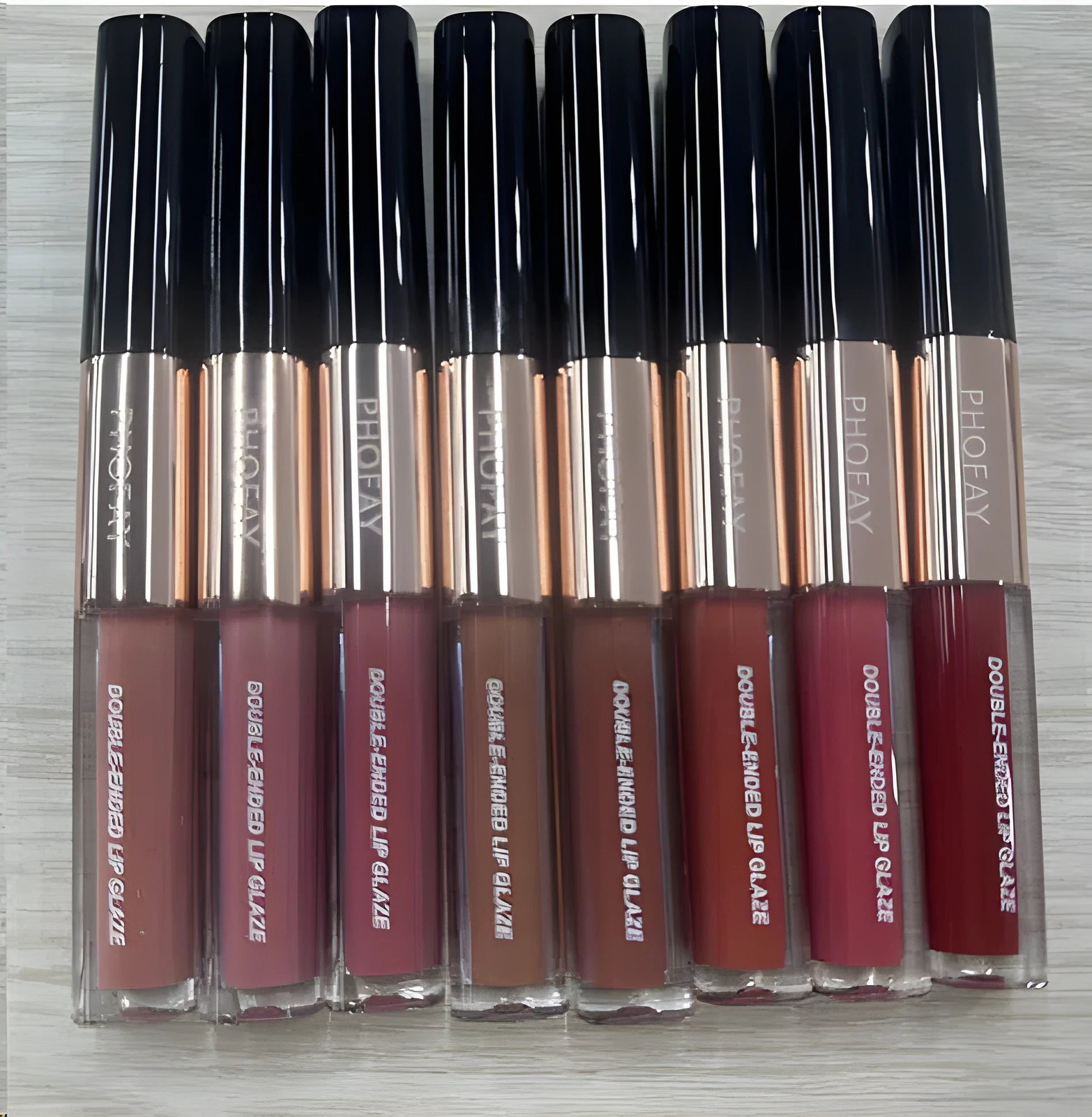 C-L021 double-head non-stick lip gloss with dual applicators in cup packaging