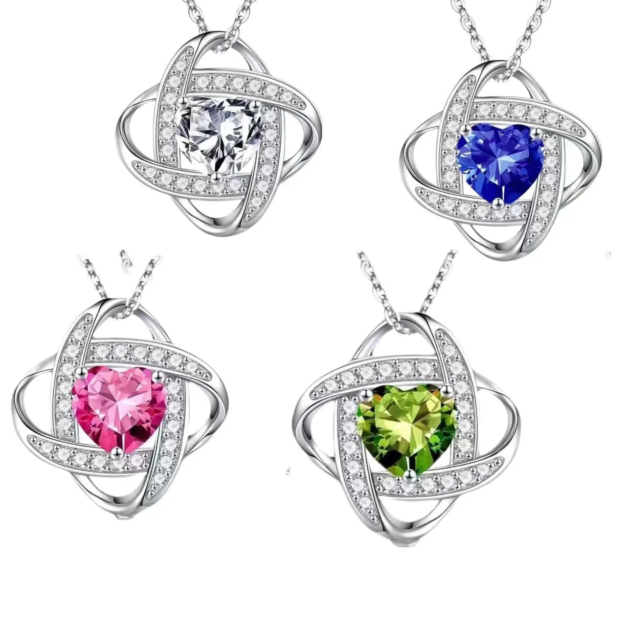 Ladies fashion necklace with a heart-shaped pendant in Tibetan silver electroplating on a copper chain.