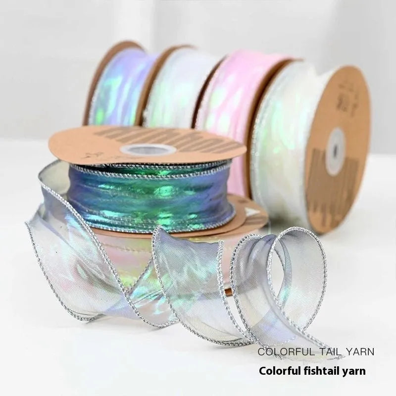 Fishtail yarn decorative ribbon with colourful wave design in multiple colour options