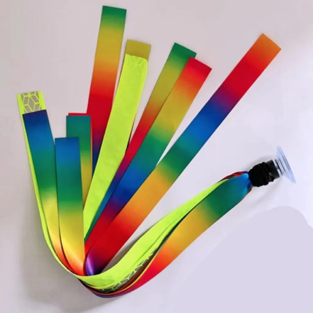 Children's helmet decorative streamer accessory in multiple colour choices for roller skating and biking