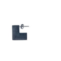 Oxidised black geometric square silver earrings, 16mm minimalist design