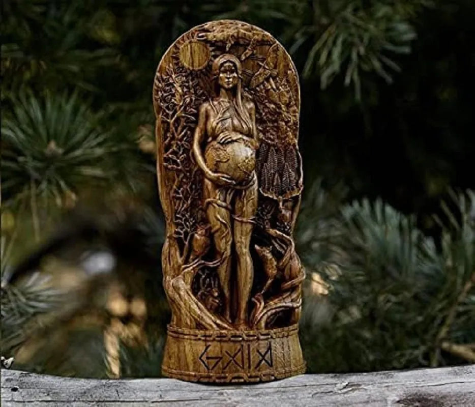 A detailed synthetic resin statue of a Greek goddess, 22cm tall, in one of three available colour options.