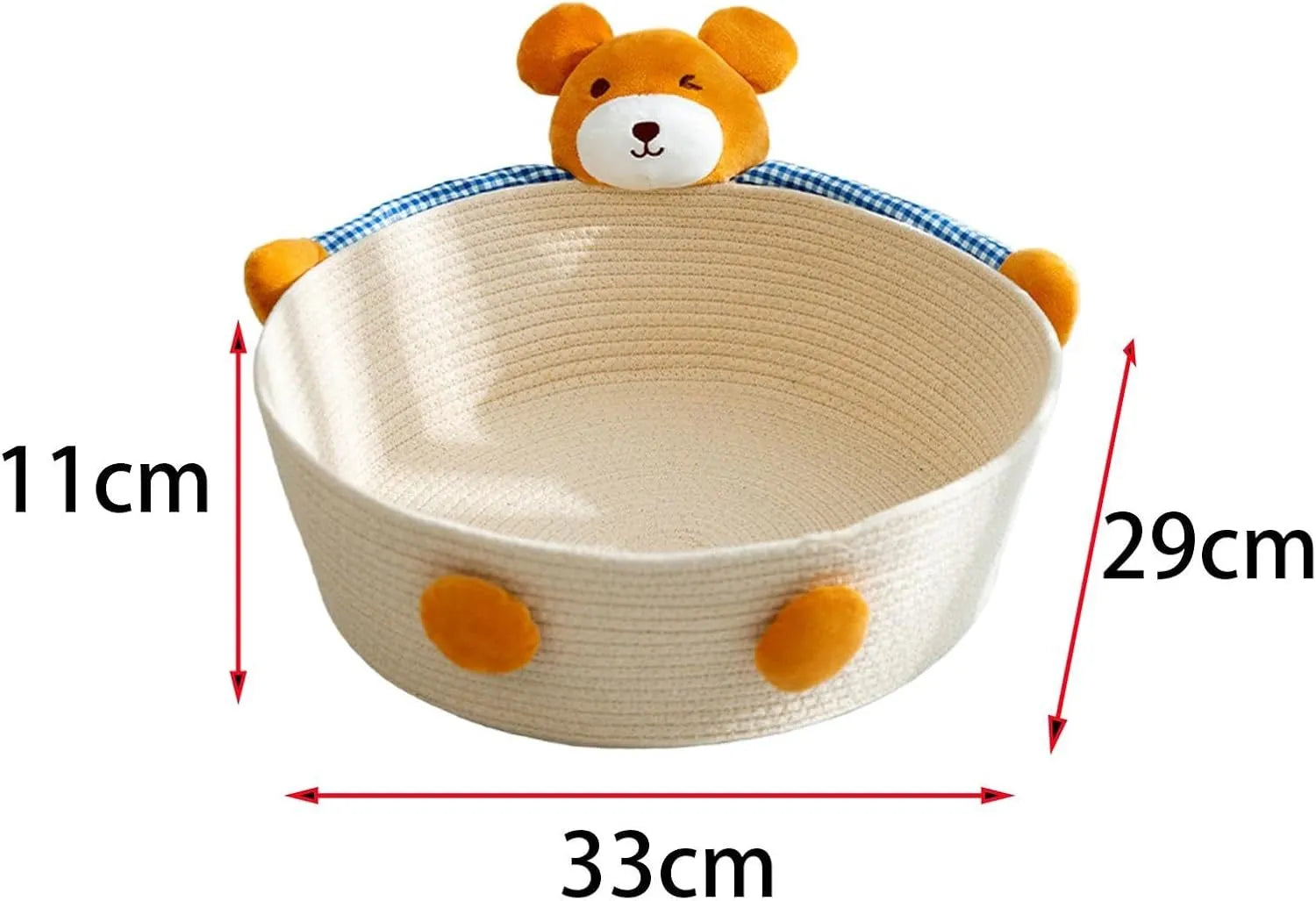 Woven cotton rope pet basket functioning as a cat bed, scratcher, and storage container in a natural colour.