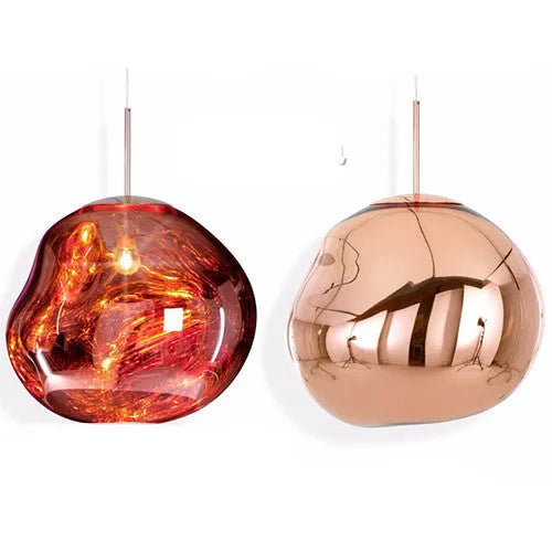 Nordic postmodern lava lamp bedside chandelier with irregular glass shade in gold silver or wine red