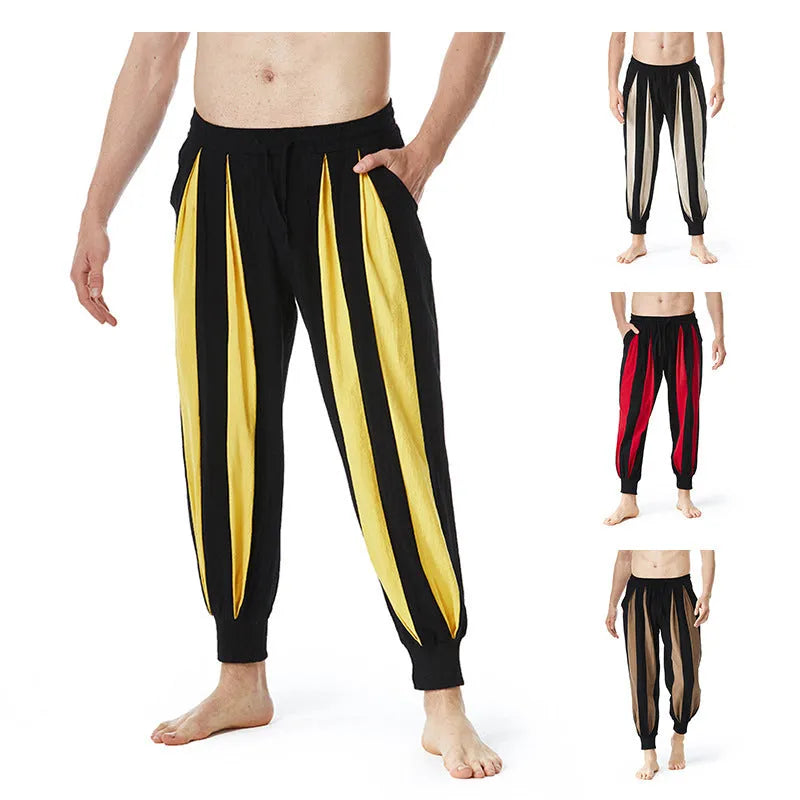 Men's straight leg casual trousers in polyester fabric available in multiple colours and sizes