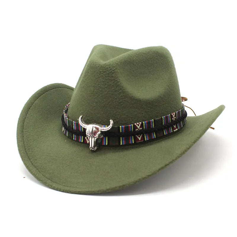 Western cowboy hat with bell crown in multiple colour options on a neutral background.