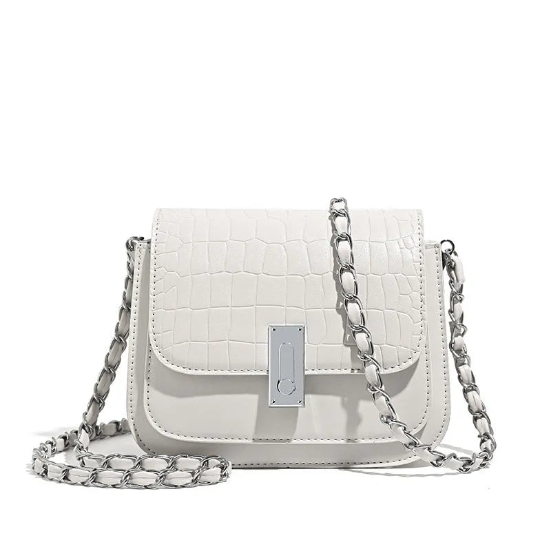 Women's black PU crossbody shoulder bag with sandwich pocket design and phone compartment