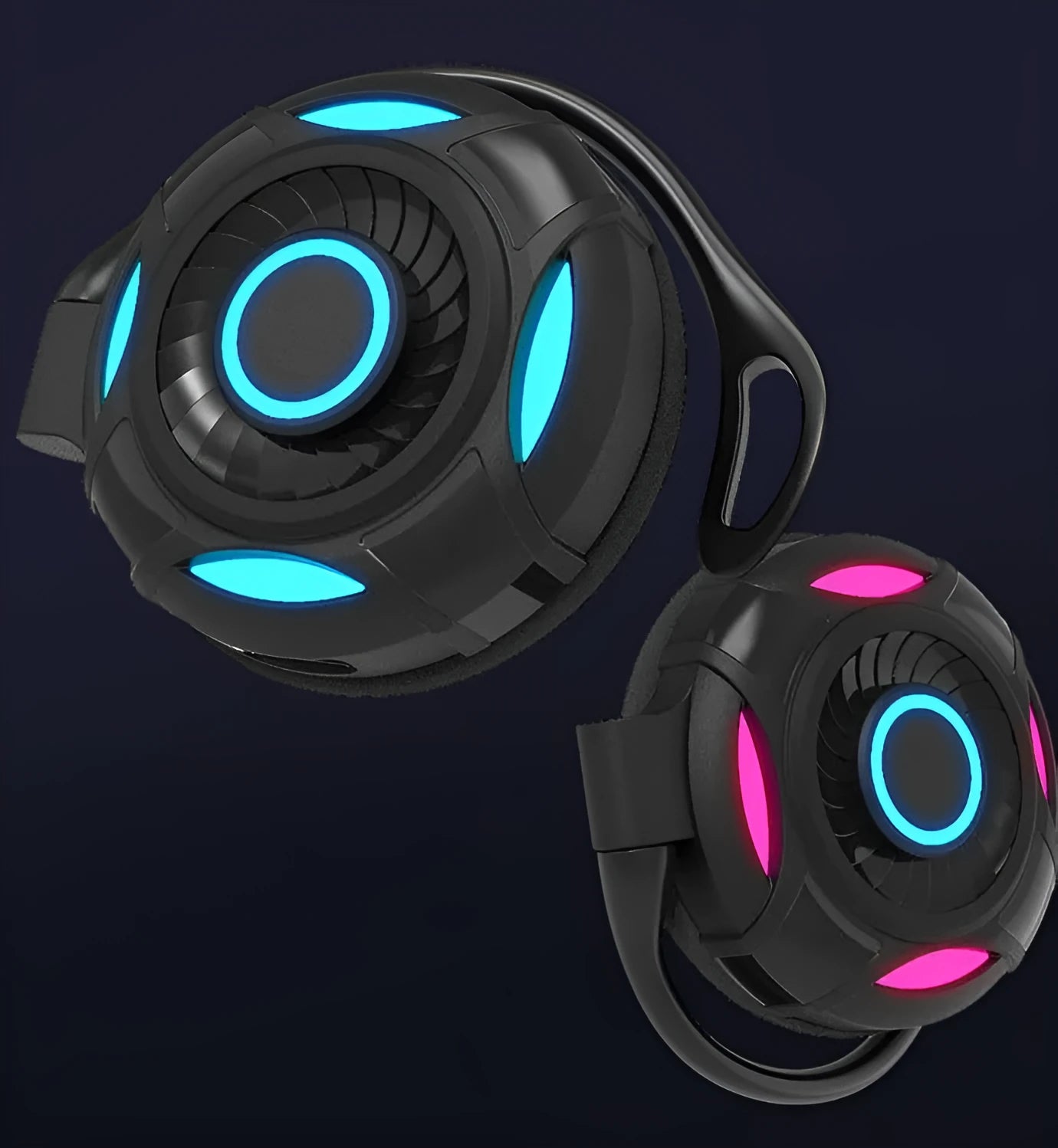 Black and white Bluetooth earphones with hanging ear design for gaming with 10-metre wireless range