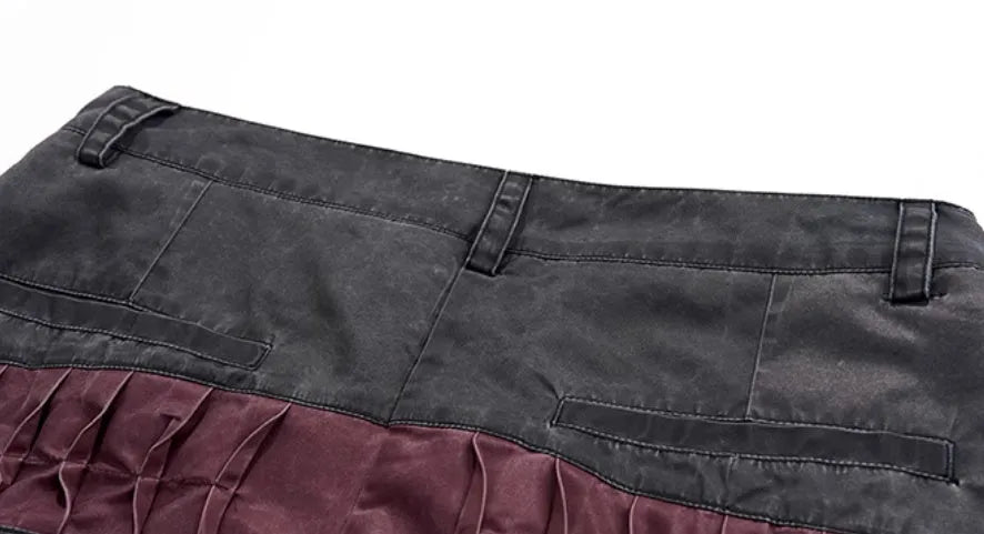 Boys Korean style wide-leg summer trousers in black solid colour