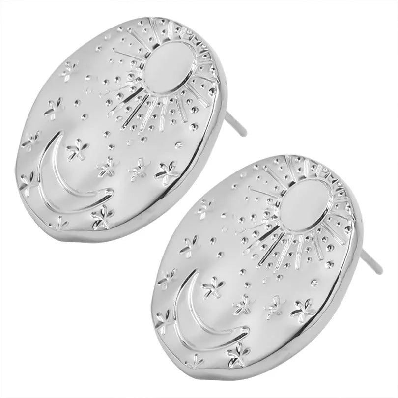 304 stainless steel geometric shell earrings in gold or silver electroplated finish