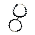 Obsidian Buddha beads DIY couple bracelet kit with 8mm and 10mm national style beads