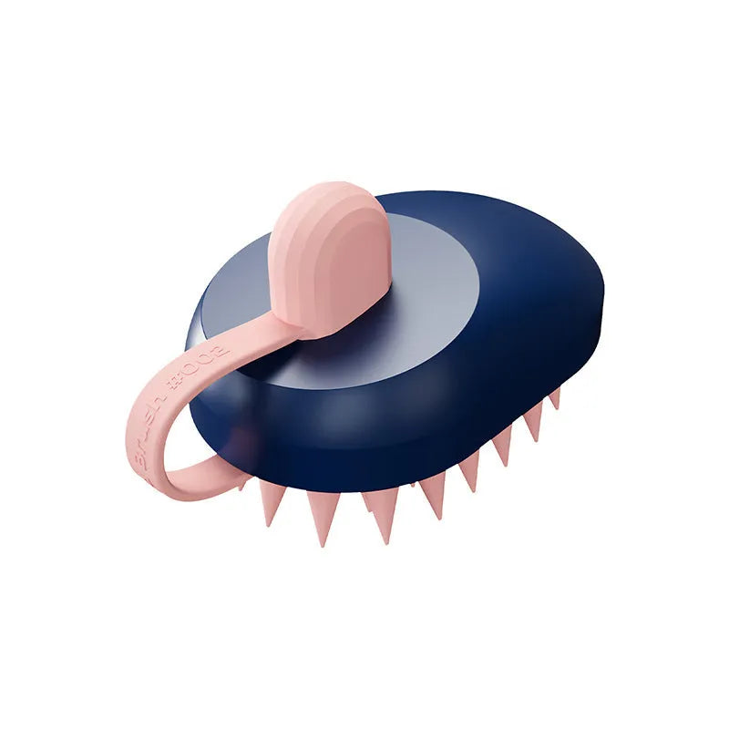 Soft silicone pet bath brush in blue colour for dog grooming and massage during bathing