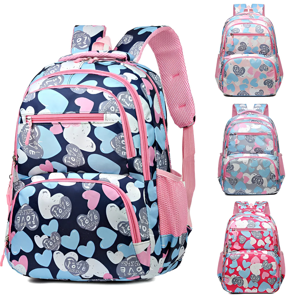 Oxford cloth student schoolbag with air cushion shoulder straps in blue colour