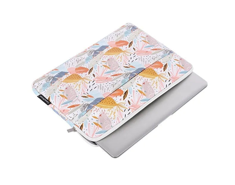 White waterproof PU leather laptop inner sleeve for 11 to 15 inch computers.
