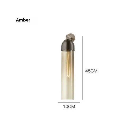 Nordic postmodern minimalist glass shade wall lamp in a modern living room setting.