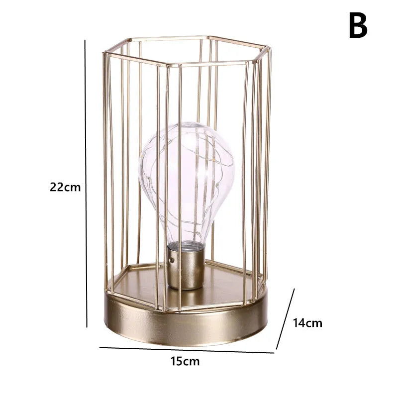Geometric iron decorative light with electroplated finish in Nordic style for home ornamentation