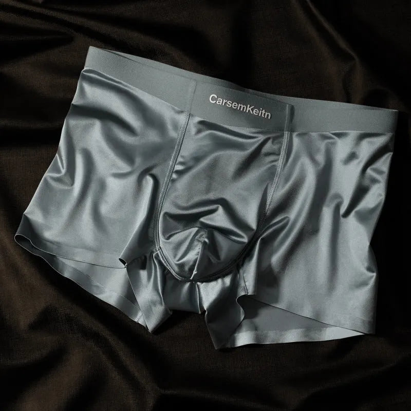 Men's colourblock ice silk seamless underwear in multiple colour options showing quick-drying breathable design