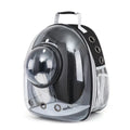 Grey PC plastic astronaut-style pet carrier bag with a side opening door
