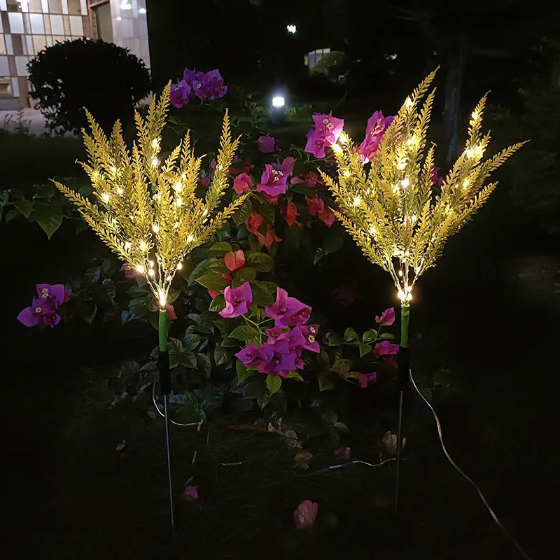 74cm tall solar-powered outdoor LED garden light with flower shape design in lavender colour options
