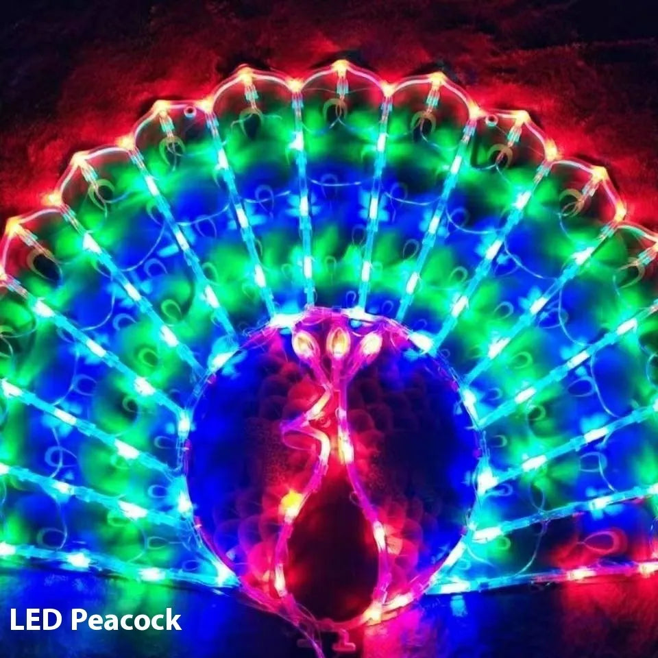 Christmas festival plug-in outdoor decorative string lights with colourful designs for holiday decoration