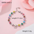 Women's heart-shaped titanium steel bracelet in gold or steel colour with electroplated finish