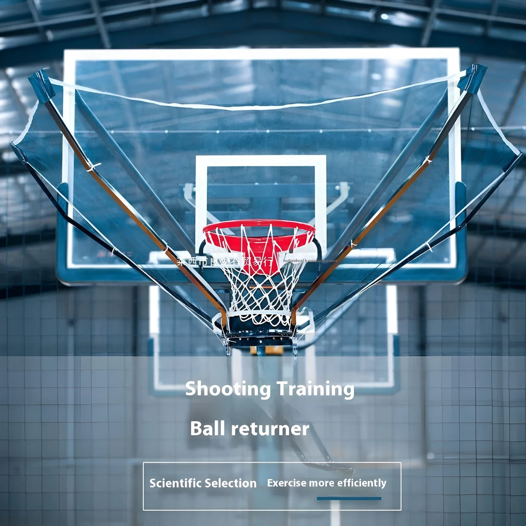Automatic basketball return training net with cowhide netting and iron frame for solo shooting practice