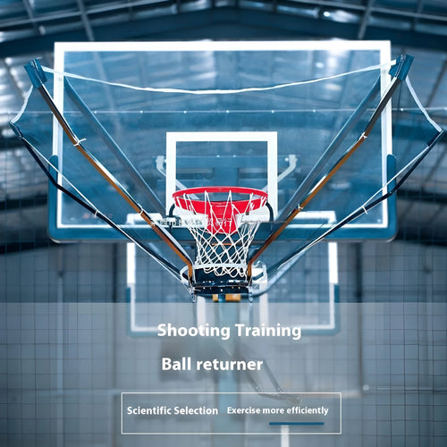 Automatic basketball return training net with cowhide netting and iron frame for solo shooting practice