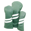 A golf club head cover with two diagonal stripes, shown in one of six available colours.