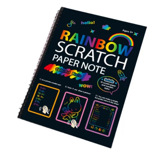 Large children's scratch art paper set with scraping tool for DIY creative painting activities