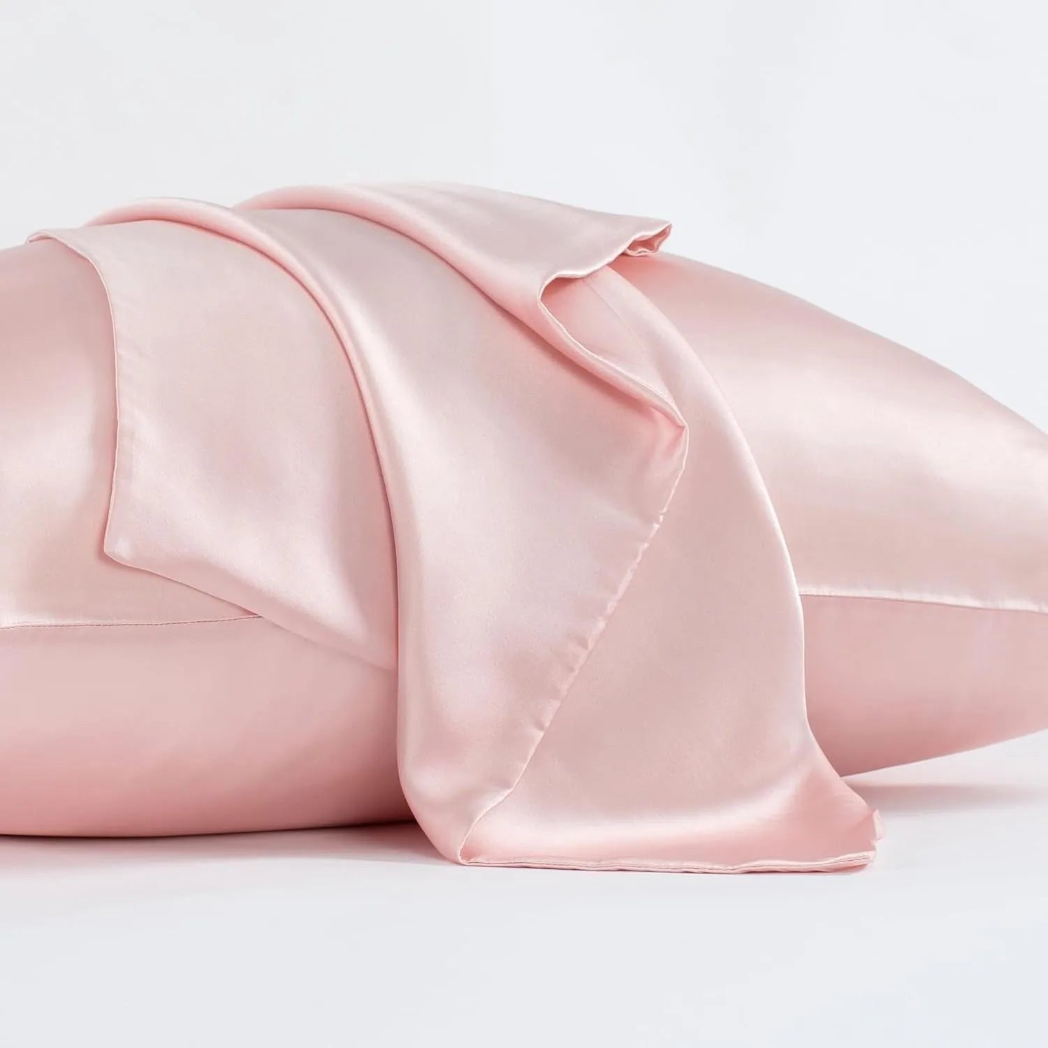 Silk pillowcase with envelope closure in solid colour showing mulberry silk fabric texture
