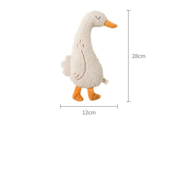 Cartoon fox and duckling dog chew toys in teddy velvet with crinkle sound elements