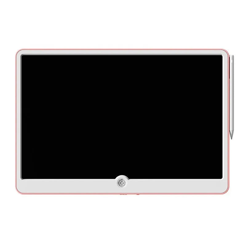 19-inch LCD children's drawing board in blue and white or pink and white colours, showing a colourful doodle on screen.