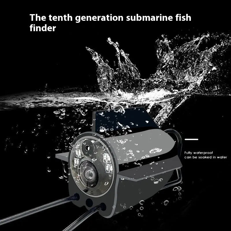 Underwater fish finder camera with 4.3-inch screen, showing a choice of 15, 20 or 30 metre cable options.