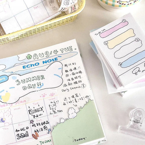 Cartoon animal character sticky note pads in six designs with three size options